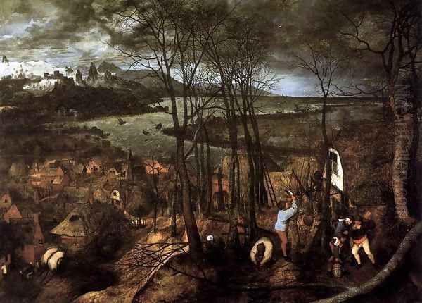 Gloomy Day (February) 1565 Oil Painting by Jan The Elder Brueghel