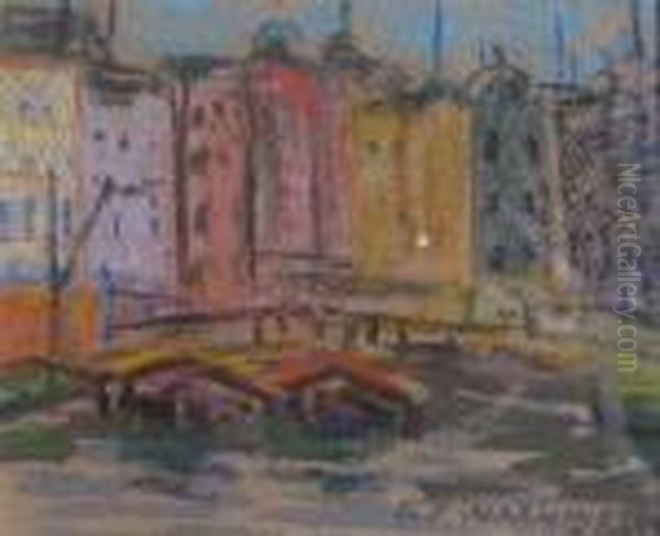 In The Heart Of Amsterdam Oil Painting by Elizabeth Fisher Washington