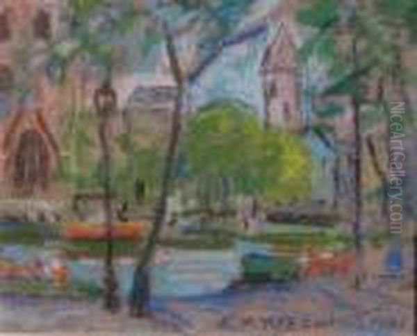 The Flower Market Oil Painting by Elizabeth Fisher Washington