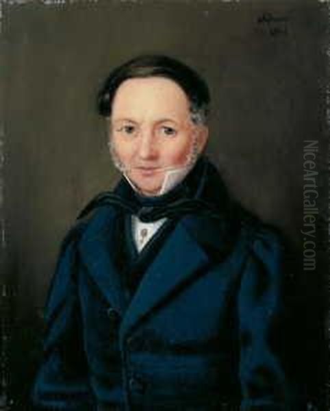 Bildnis Eines Backenbartigen Herrn. Oil Painting by Friedrich Rudolf Wasmann