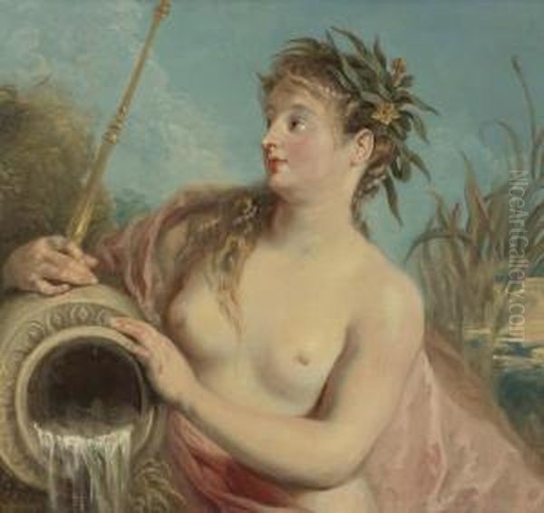 Nymphe De Fontaine Oil Painting by Jean-Antoine Watteau