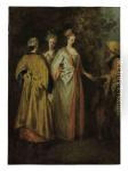The Fortune Teller Oil Painting by Jean-Antoine Watteau