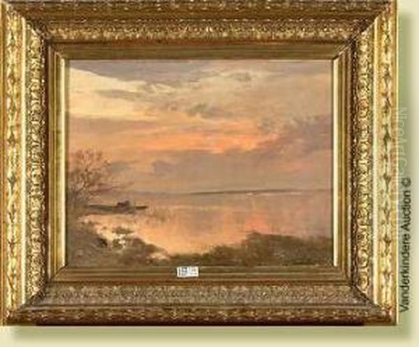 Paysage Lacustre Oil Painting by Camille Wauters