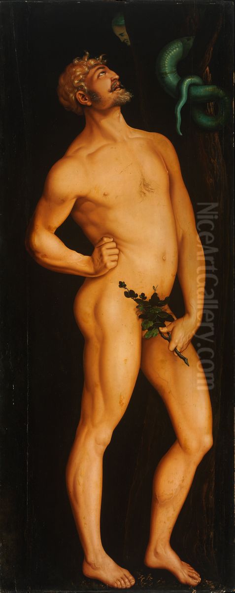 Adam Oil Painting by Hans Baldung Grien