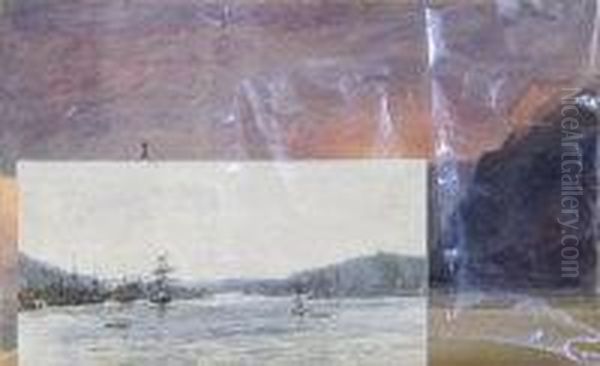 Whitby With A Pier Light Oil Painting by Mary Weatherill