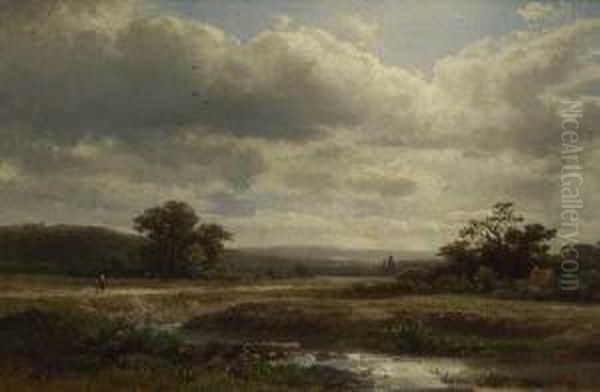 Bachlandschaft. Oil Painting by August Weber