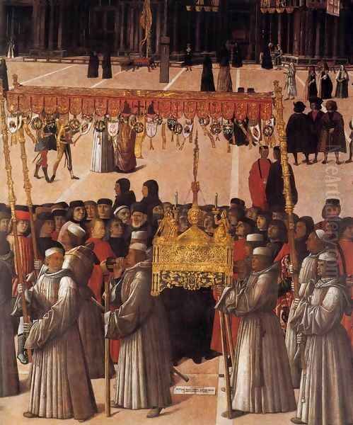 Procession in Piazza San Marco (detail) 2 Oil Painting by Gentile Bellini