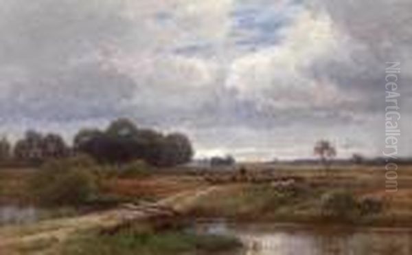 Sheep Returning Home Oil Painting by Paul Weber