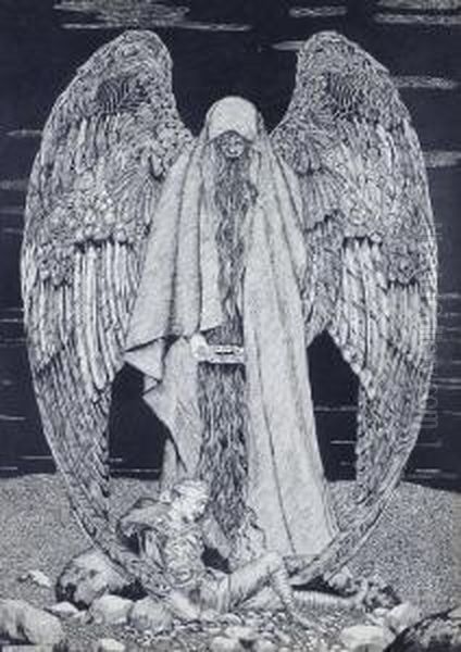 Death And The Solider Oil Painting by Samuel Webley