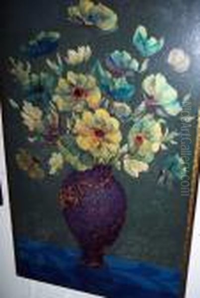 A Vase Of Flowers Oil Painting by Samuel Webley