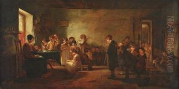The Dames School Oil Painting by Thomas Webster