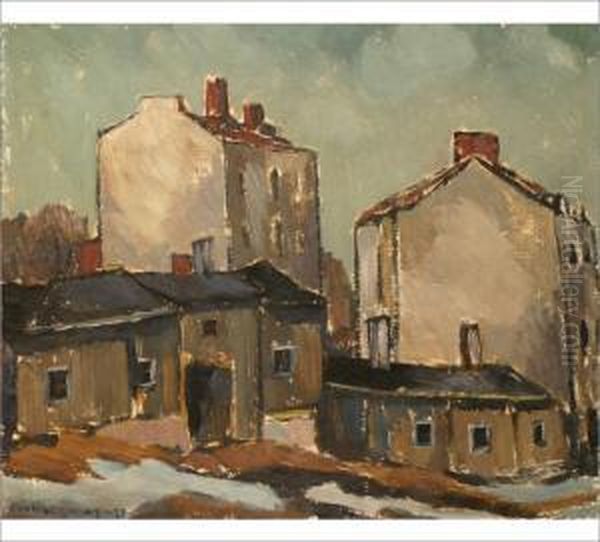 City Oil Painting by Einari Wehmas