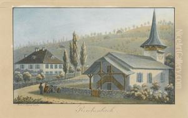 Reichenbach Oil Painting by Jakob Samuel Weibel