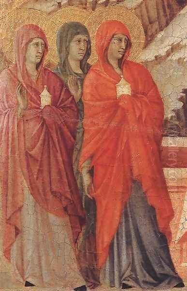 The Three Marys at the Tomb (detail) 1308-11 Oil Painting by Duccio Di Buoninsegna