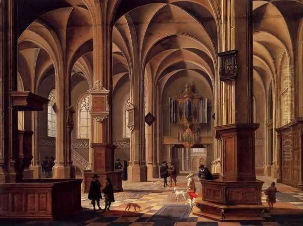 Interior of the Cunerakerk, Rhenen Oil Painting by Bartholomeus Van Bassen
