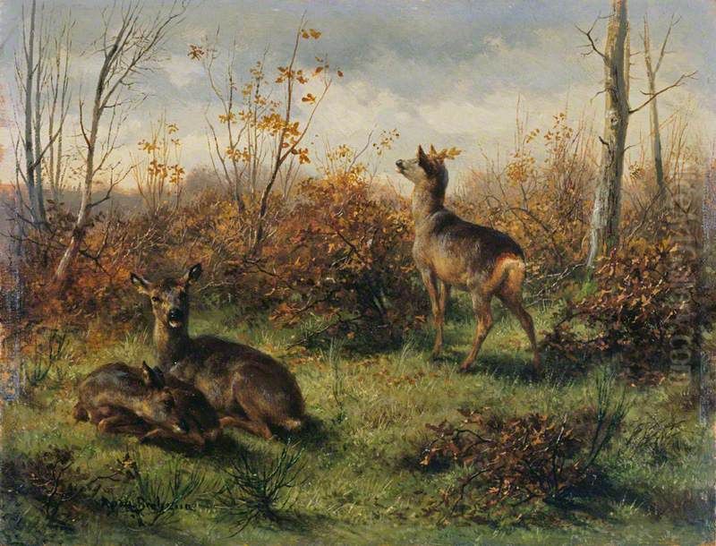 Roe Deer Oil Painting by Rosa Bonheur