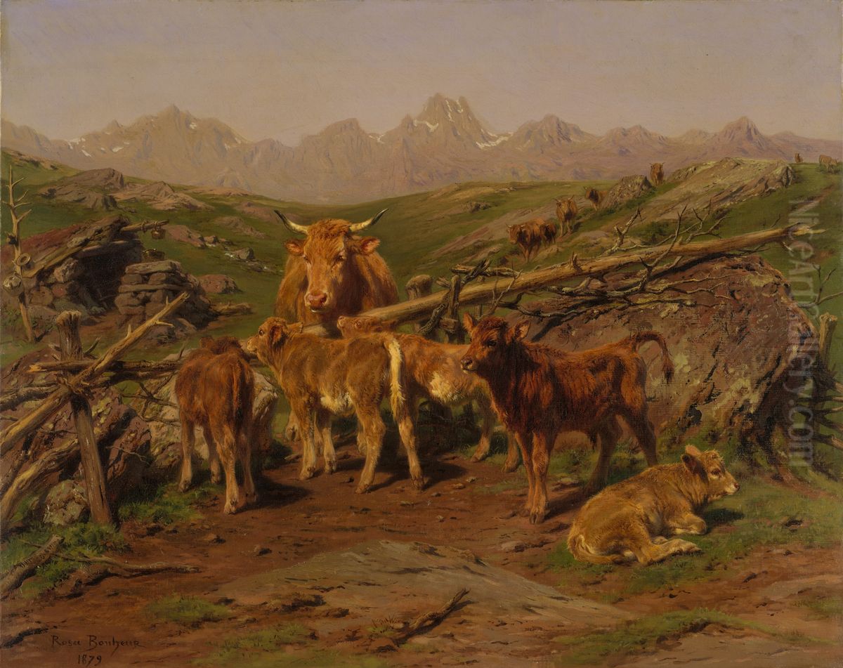 Weaning the Calves Oil Painting by Rosa Bonheur