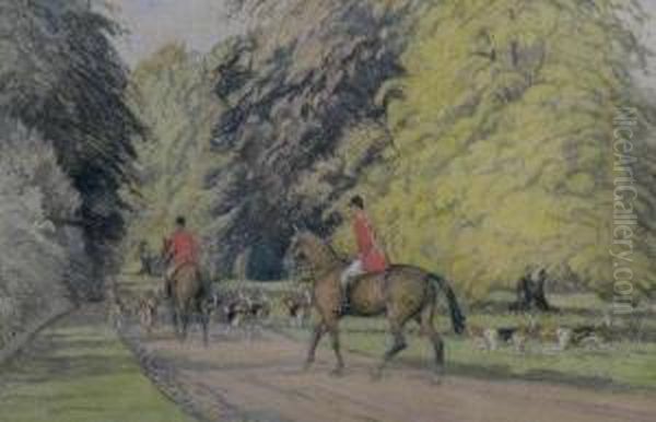 A Hunt In The New Forest Oil Painting by John Sanderson Wells
