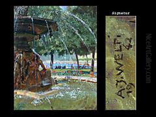 Der Springbrunnen In Zurich Oil Painting by Jakob Welti