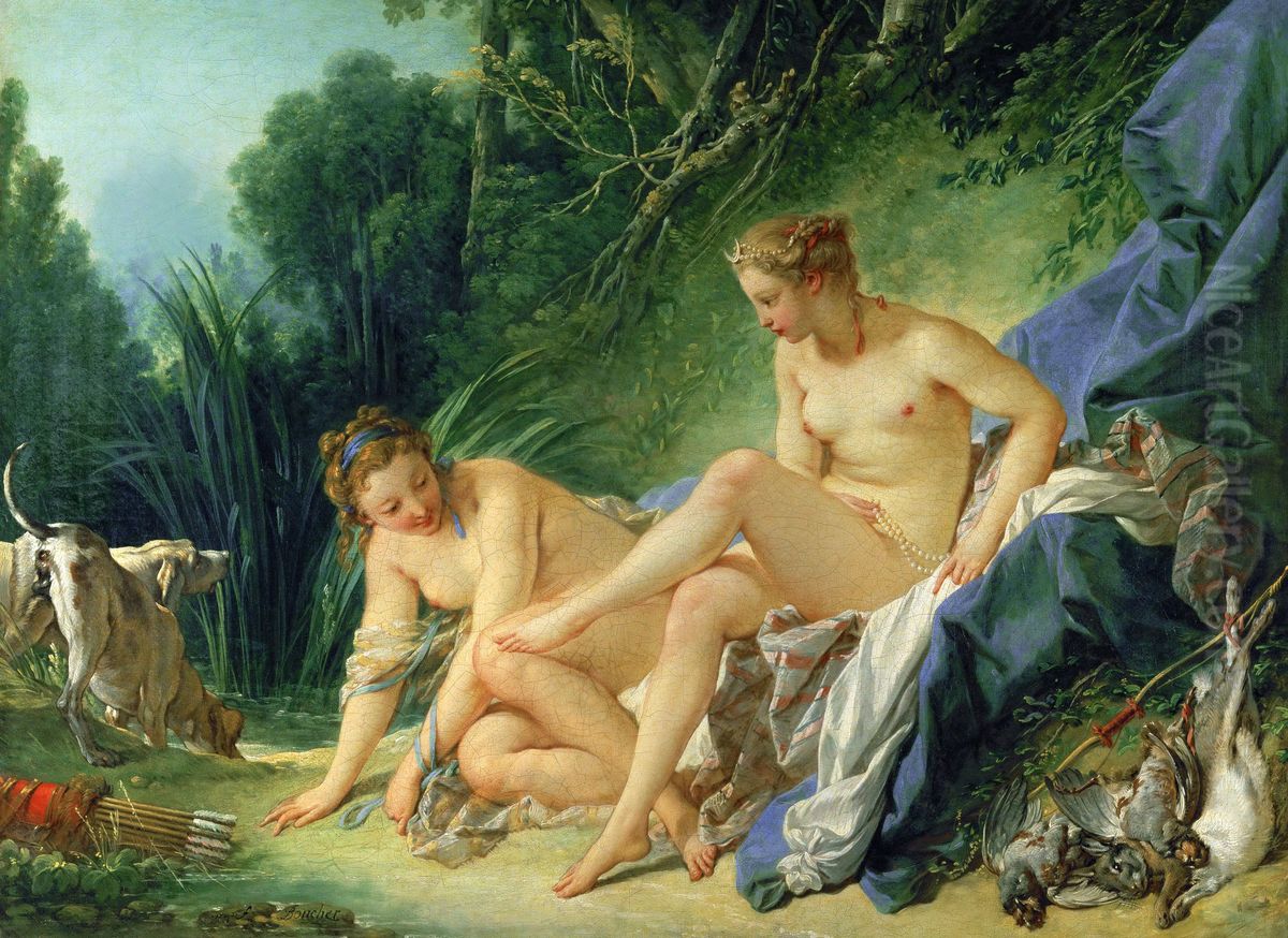 Diana Leaving her Bath Oil Painting by Francois Boucher