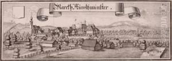 Gesamtansicht Von Aurolzmunster/oo. Oil Painting by Michael Wening