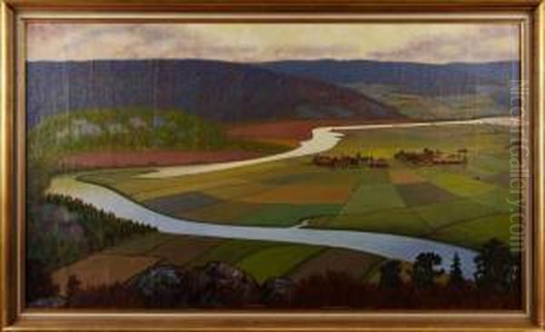 Motiv Fran Koppom Oil Painting by Hilding Werner