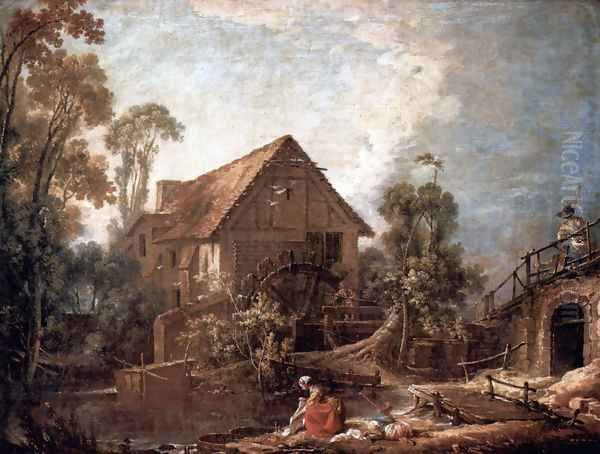 The mill Oil Painting by Francois Boucher