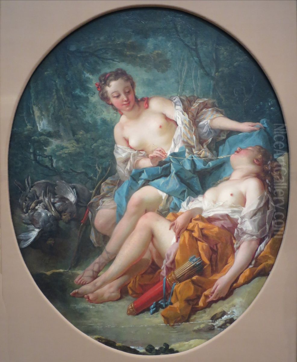 Companions of Diana Oil Painting by Francois Boucher