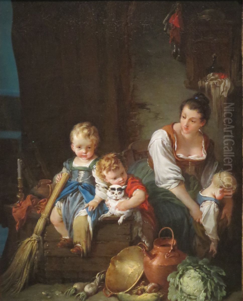 The Beautiful Country Woman Oil Painting by Francois Boucher