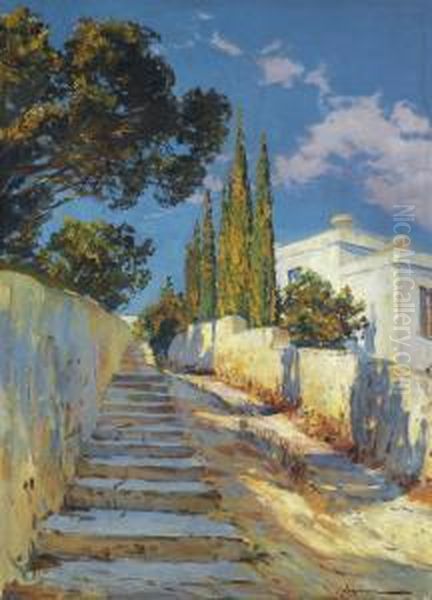 Afternoon Sun, Crimea Oil Painting by Constantin Alexandr. Westchiloff