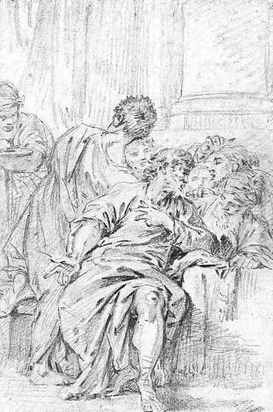 Oriental Figures seated at a Table Oil Painting by Francois Boucher