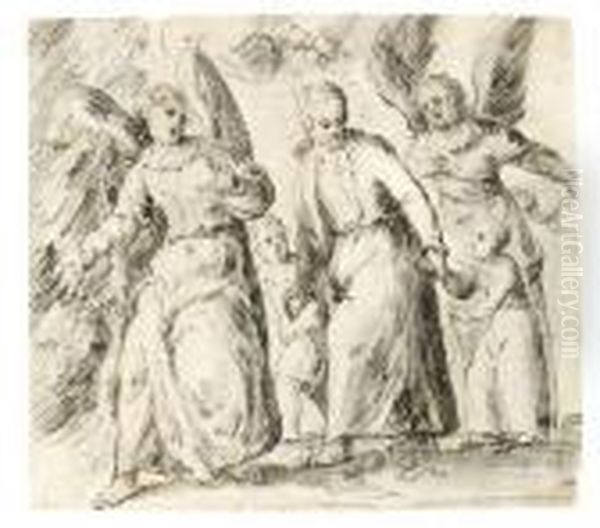 Blatt Beschnitten Und Minimal Fleckig Oil Painting by Hermann Weyer