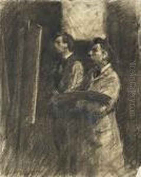 The Artist At Work Oil Painting by Clifton A. Wheeler