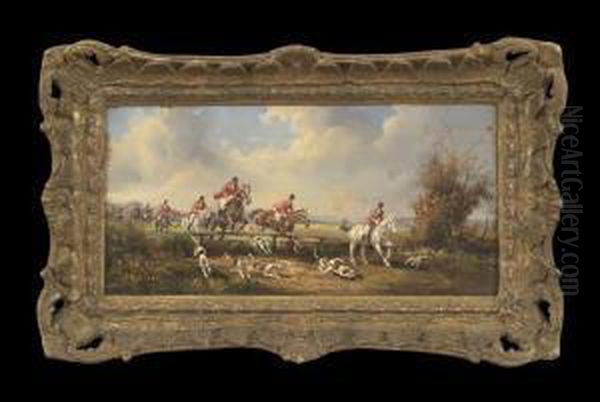 Hunting Scene Oil Painting by John Alfred Wheeler