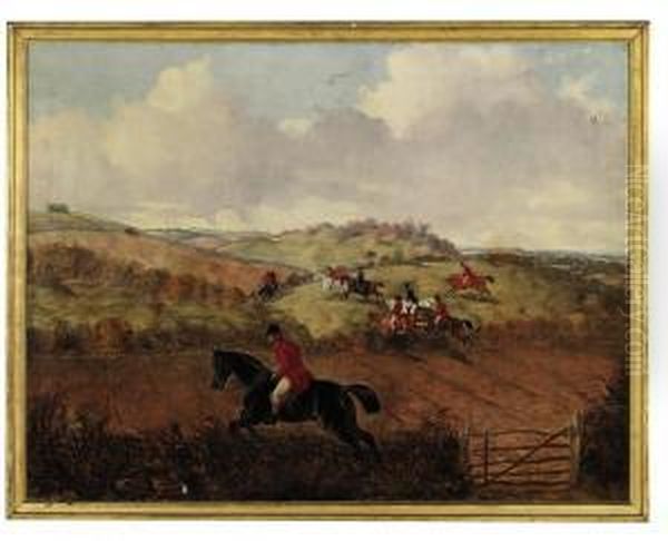 John Poyntz, 5th Earl Spencer With The Pytchley Hunt. Oil Painting by John Alfred Wheeler