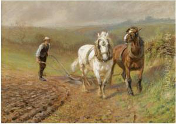 The Ploughman Oil Painting by Rowland Wheelwright