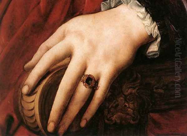 Portrait of Lucrezia Panciatichi (detail) c. 1540 Oil Painting by Agnolo Bronzino