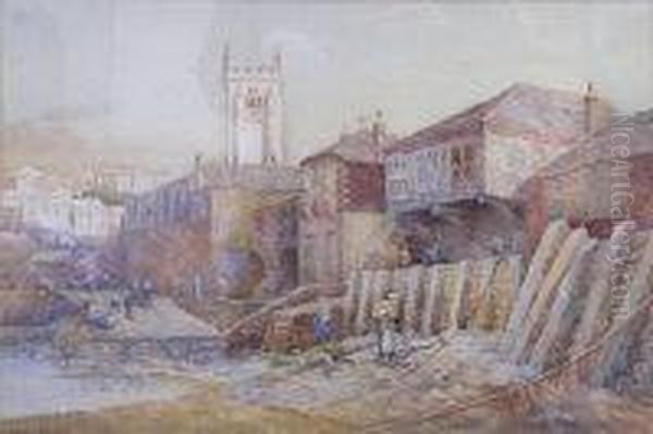 The Wharf, St Ives Oil Painting by Arthur White
