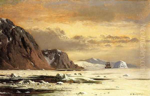 Seascape with Icebergs Oil Painting by William Bradford