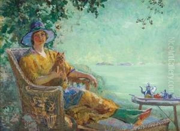 Afternoon Tea Oil Painting by Thomas Gilbert White