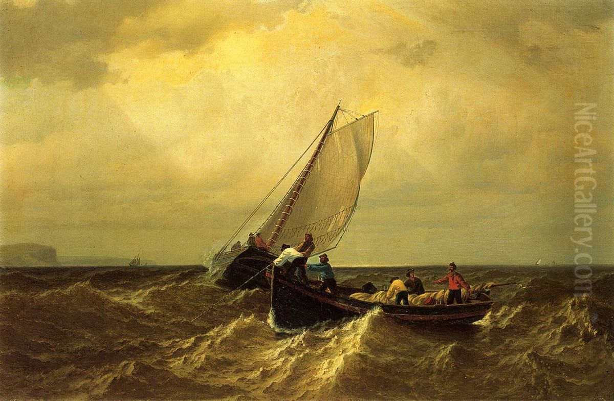 Fishing Boats On The Bay Of Fundy Oil Painting by William Bradford