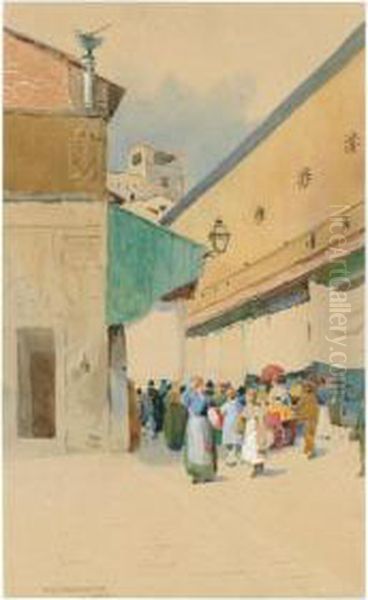 The Market. Oil Painting by William John Whittemore