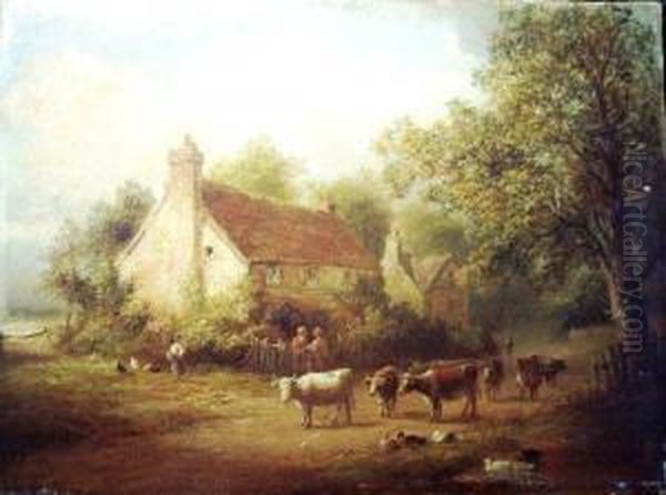 Surrey Cottage Oil Painting by Thomas Whittle