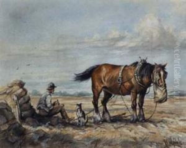 The Ploughman's Rest Oil Painting by Ernest Herbert Whydale