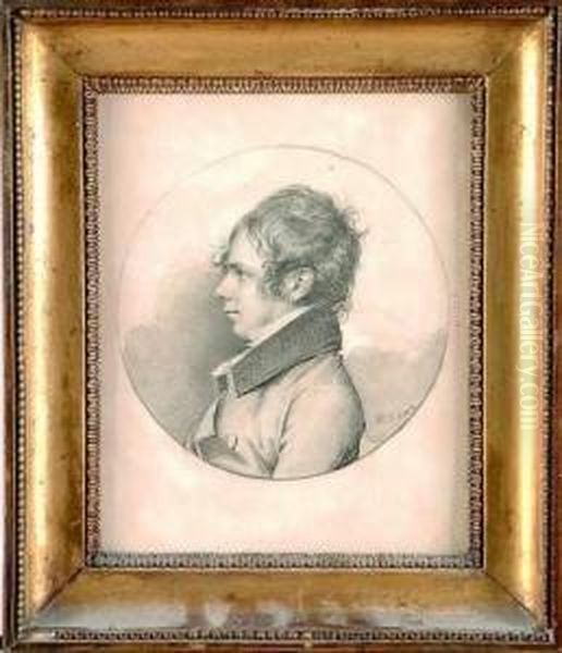 portrait De Jeune Homme De Profil Oil Painting by Jean Baptiste Joseph Wicar