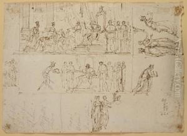 Il Concordato Fra Pio Vii E Napoleone Oil Painting by Jean Baptiste Joseph Wicar