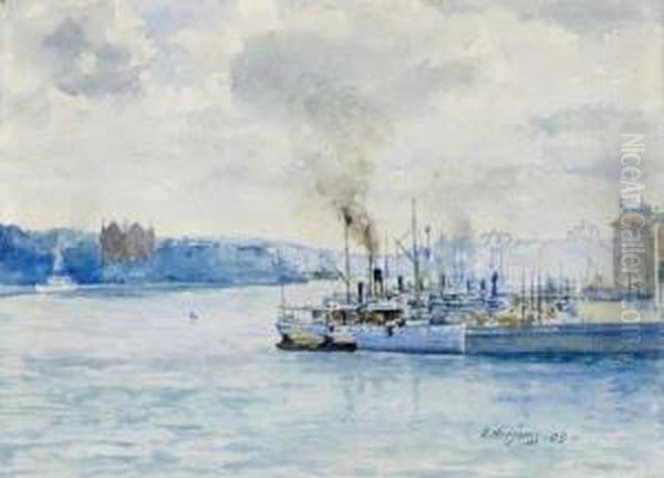 Le Port Oil Painting by Gunnar Mauritz Widforss