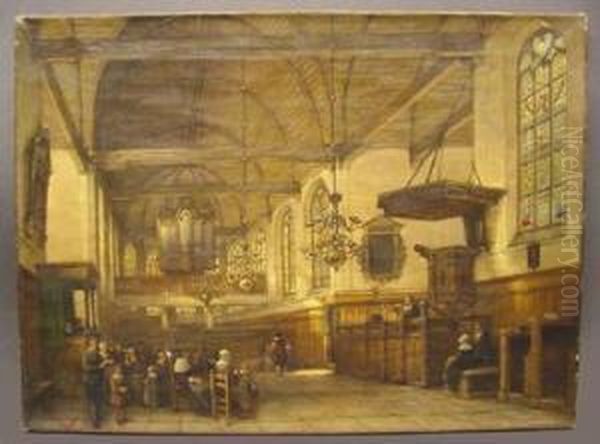 Cathedral Interior Oil Painting by Jacob Wigersma