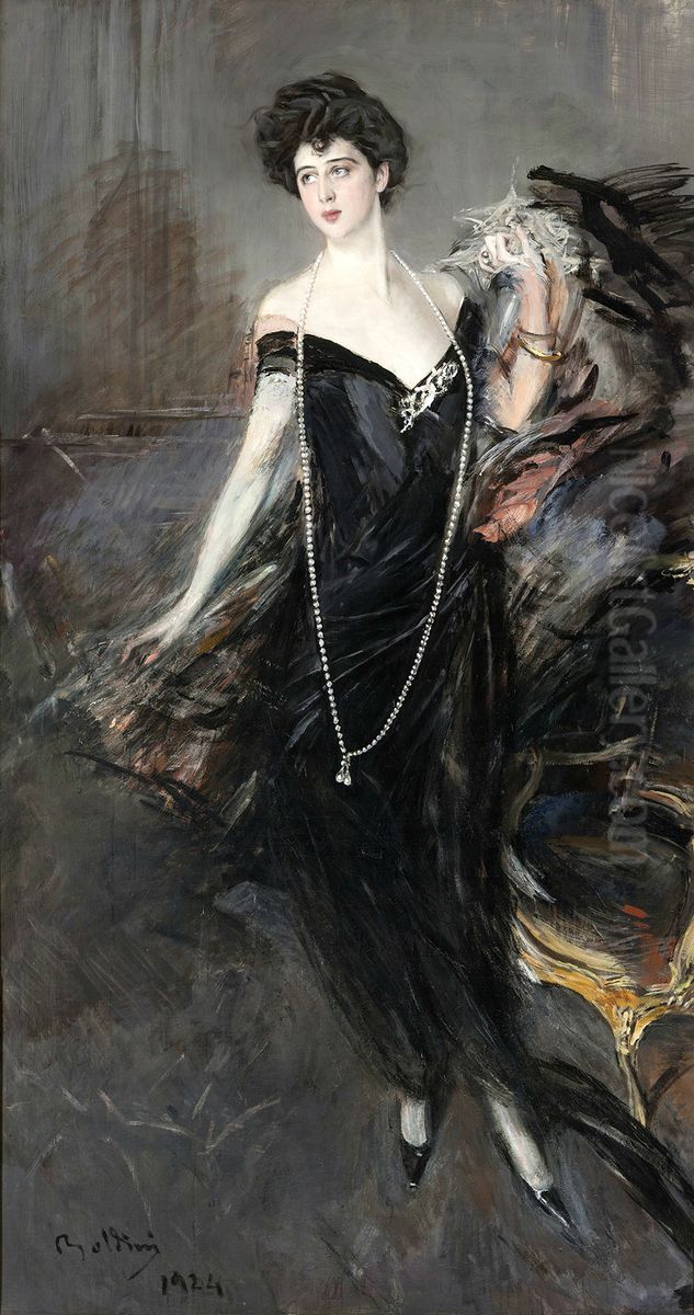 Portrait Of Donna Franca Florio Oil Painting by Giovanni Boldini