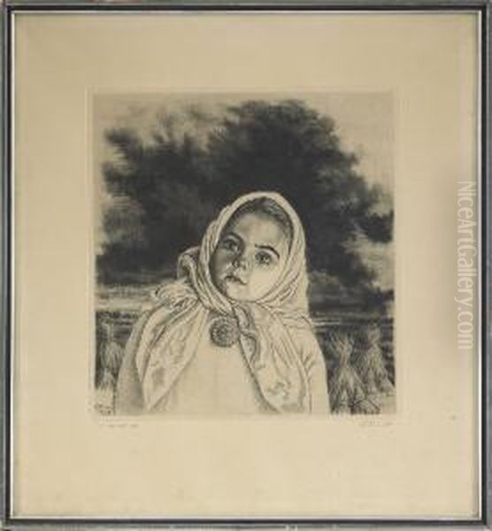 Virve Oil Painting by Eduard Wiiralt